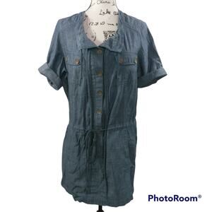 Madewell Chambray Waist Tie Cotton Dress S